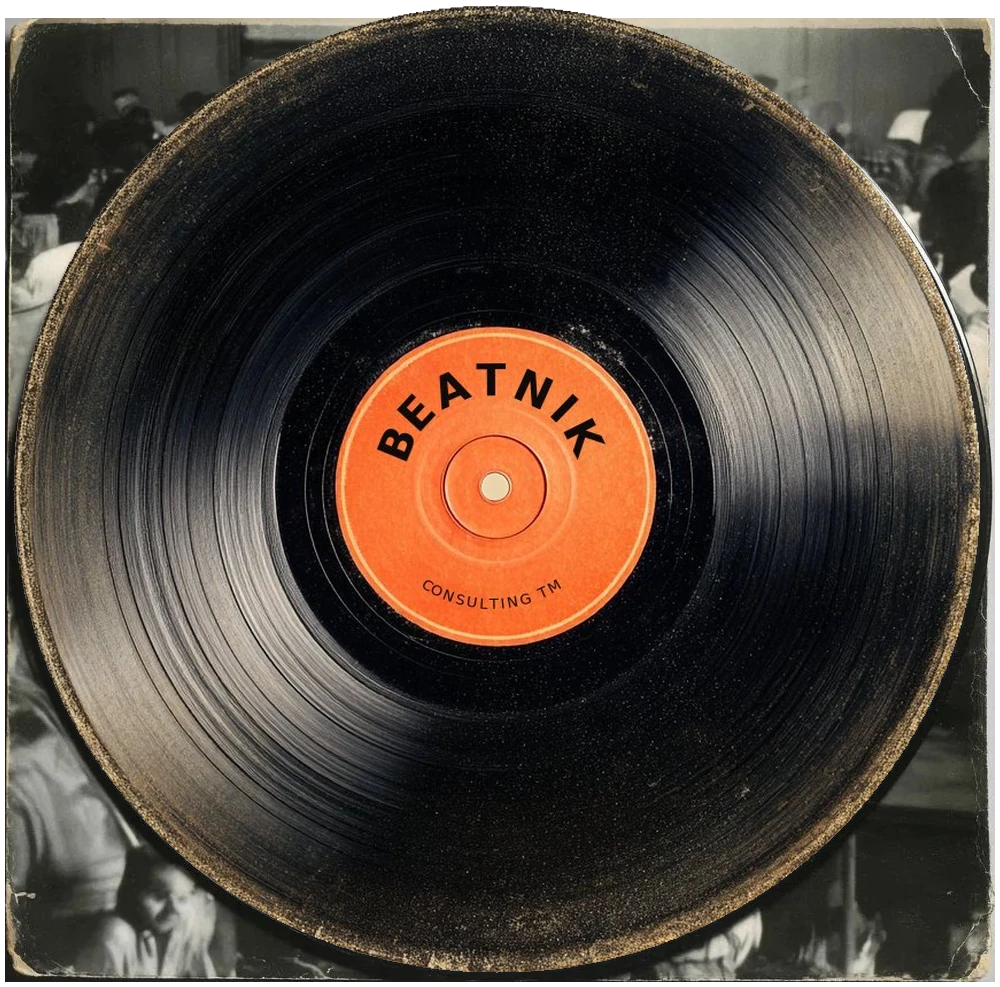 Beatnik front cover — record on aged jacket